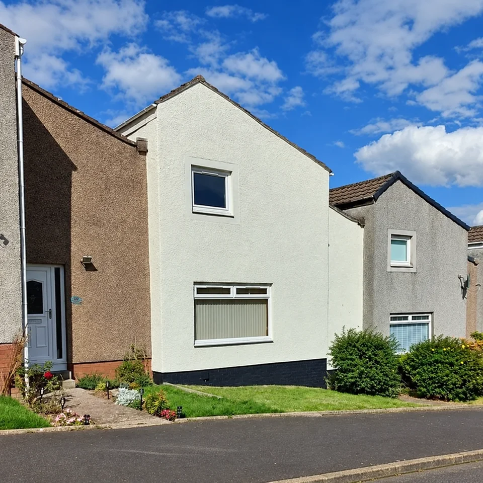 Clean render finish on a house gable